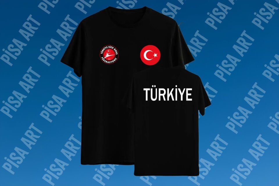 Kick Boks Milli Takım Özel Tasarım Siyah T-Shirt