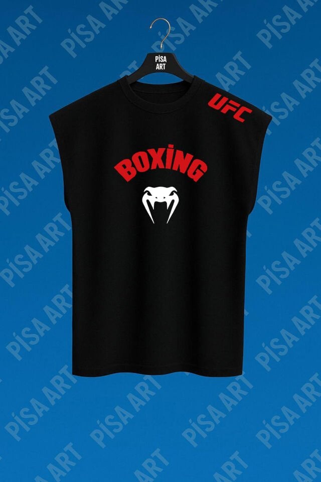 Boxing UFC Kolsuz Sporcu Siyah T-Shirt