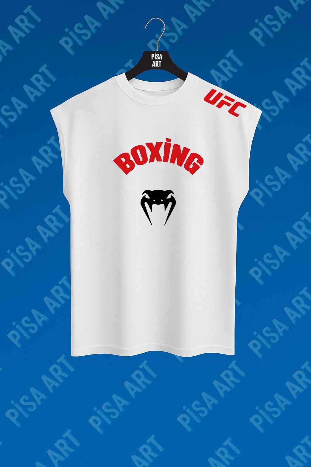Boxing UFC Kolsuz Sporcu Bbeyaz T-Shirt