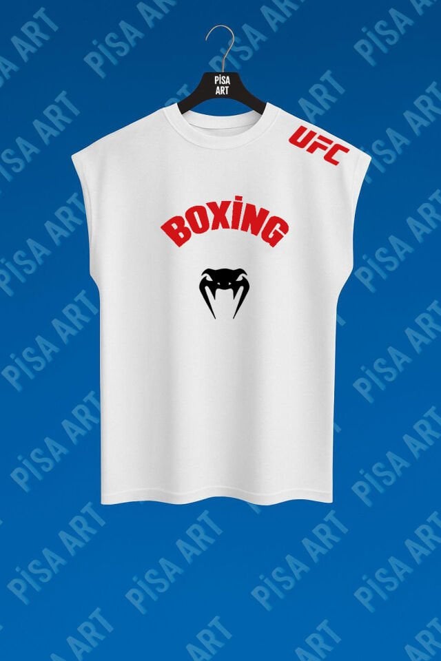 Boxing UFC Kolsuz Sporcu Bbeyaz T-Shirt