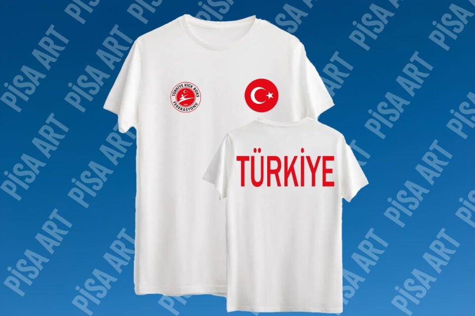 Kick Boks Milli Takım Özel Tasarım Beyaz T-Shirt