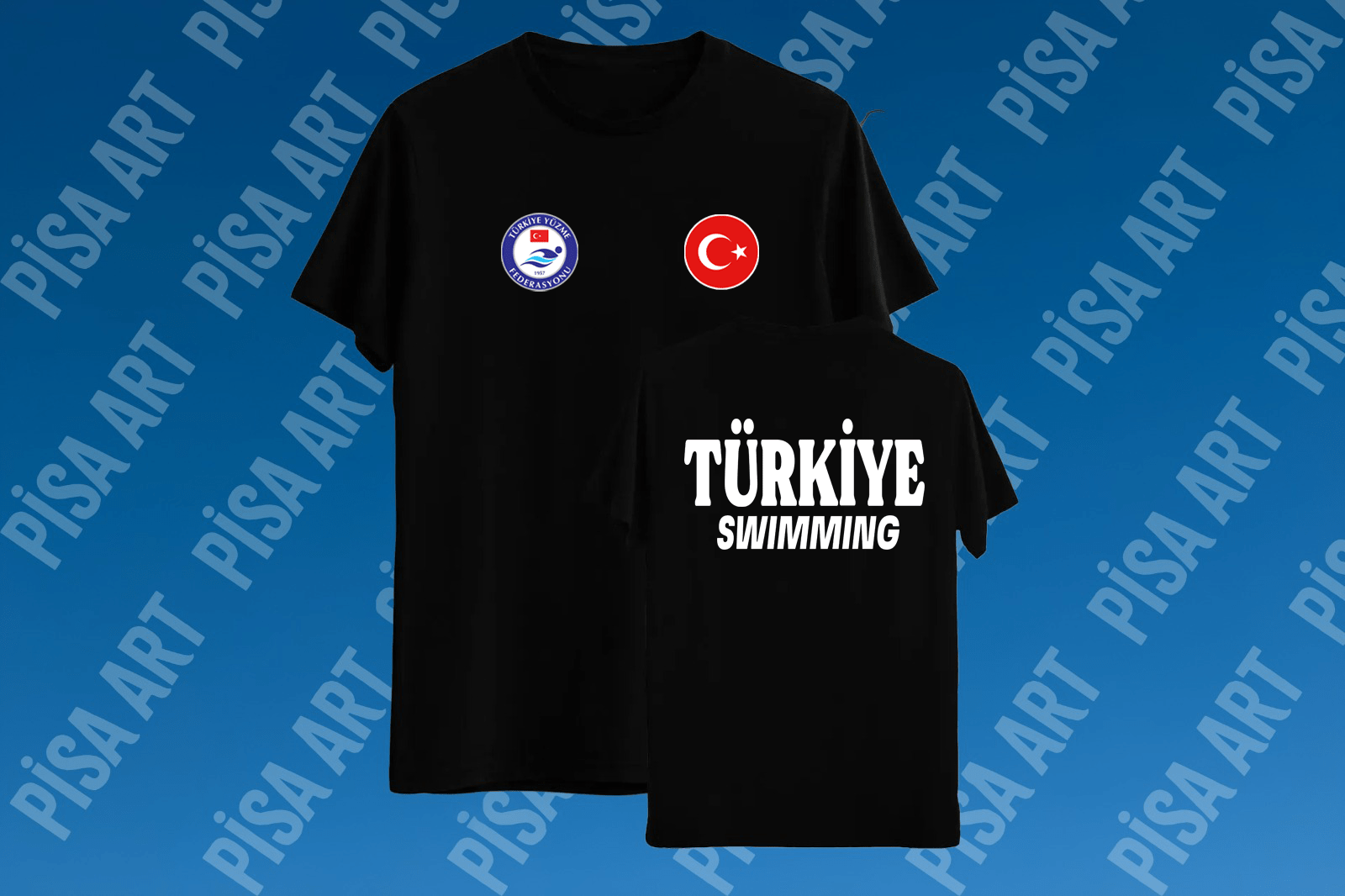 Yüzme Sporu Milli  Takım Özel Koleksiyon Siyah T-Shirt