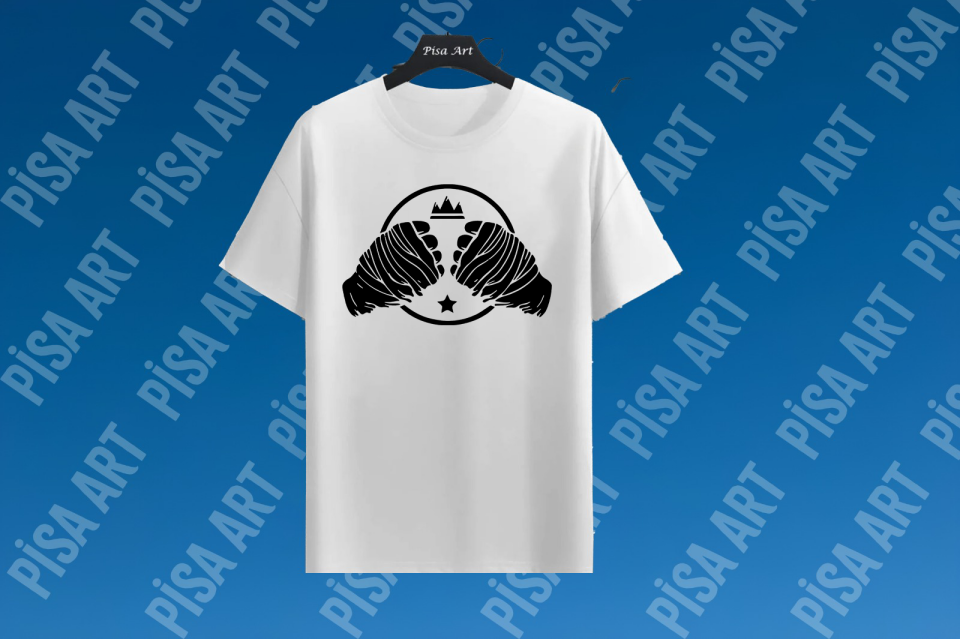 Boks Eldivenleri Tasarımlı Beyaz T-Shirt