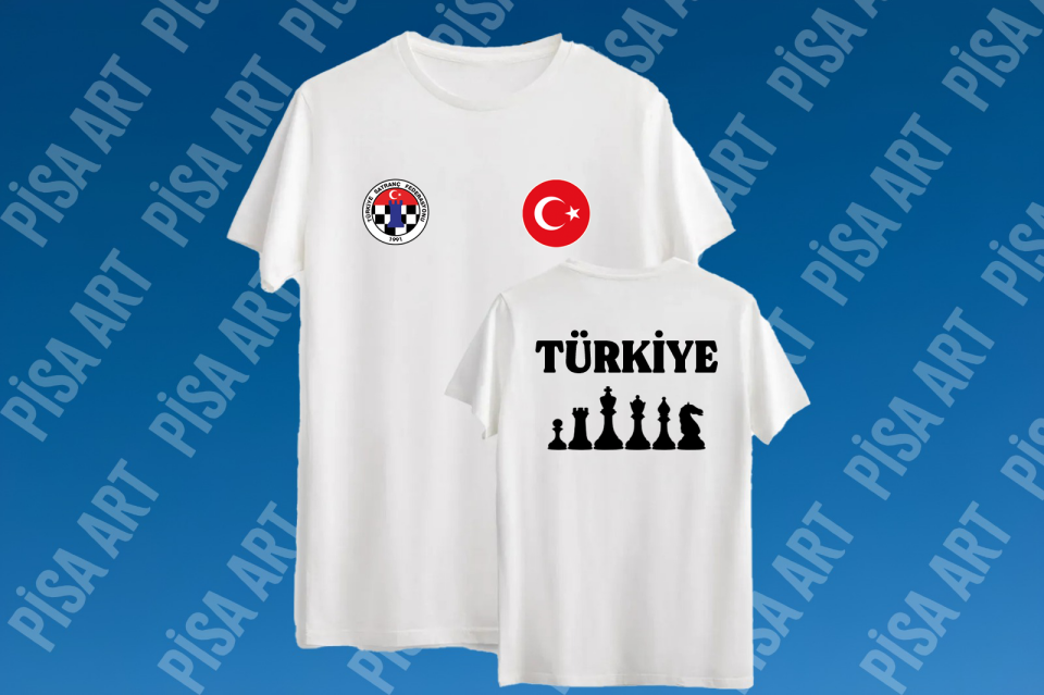 Türkiye Satranç Federasyonu  Özel Tasarım Beyaz T-Shirt