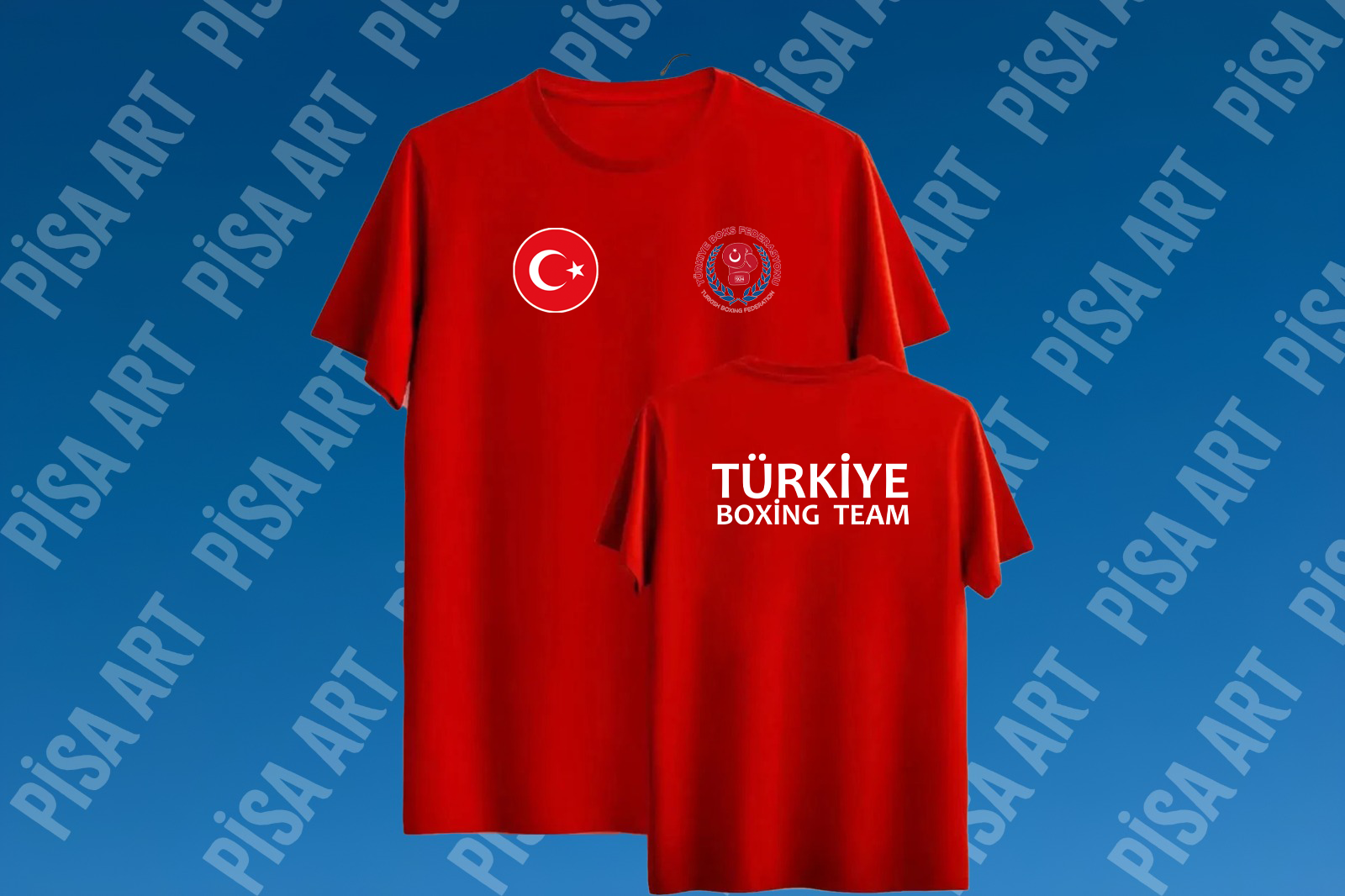 Türkiye Boks Milli Takım Özel Tasarım Kırmızı T-Shirt