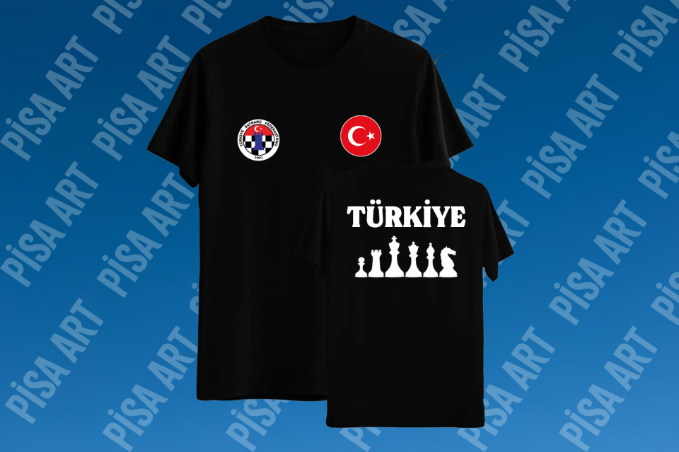 Türkiye Satranç Federasyonu Özel Tasarım  Siyah T-Shirt