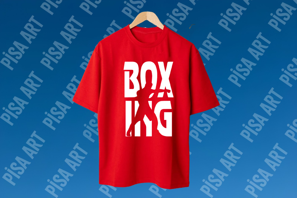Boxing Tasarımlı Kırmızı T-Shirt