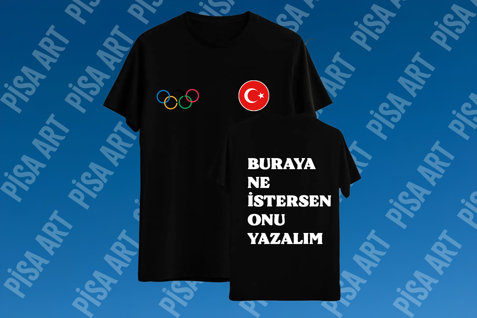 Amatör Sporlar Kişiye Özel Tasarım Siyah T-Shirt