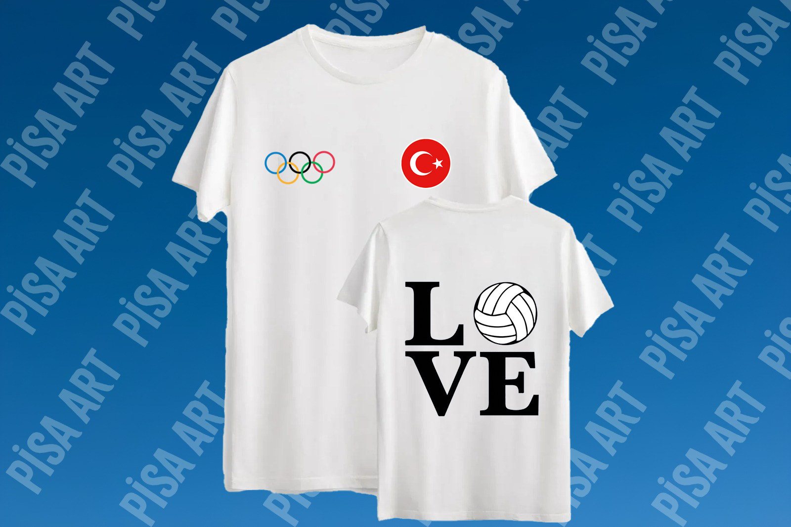 Voleybol Love Özel Tasarım Beyaz T-Shirt