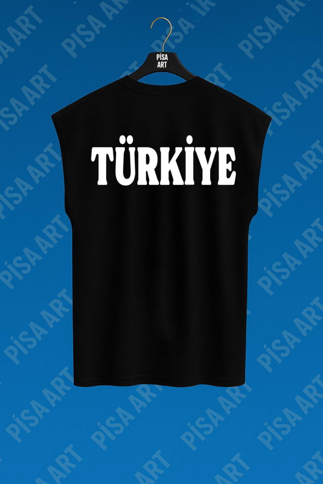 Muay-Thai Antrenman Ve Günlük Rahat Kolsuz Siyah T-Shirt