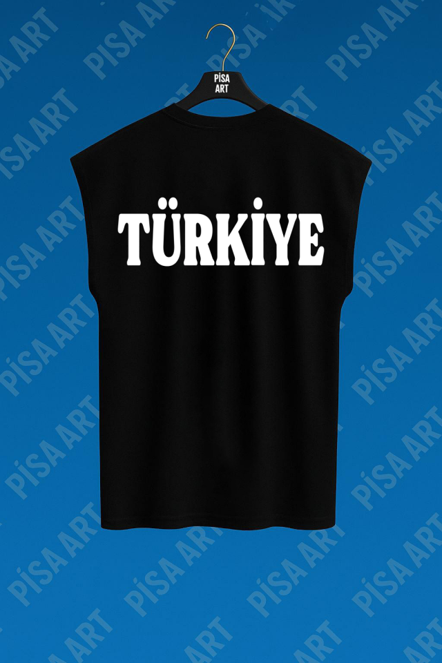 Güreş Milli Takım Antrenman Ve Günlük Kullanım Kolsuz Siyah T-Shirt