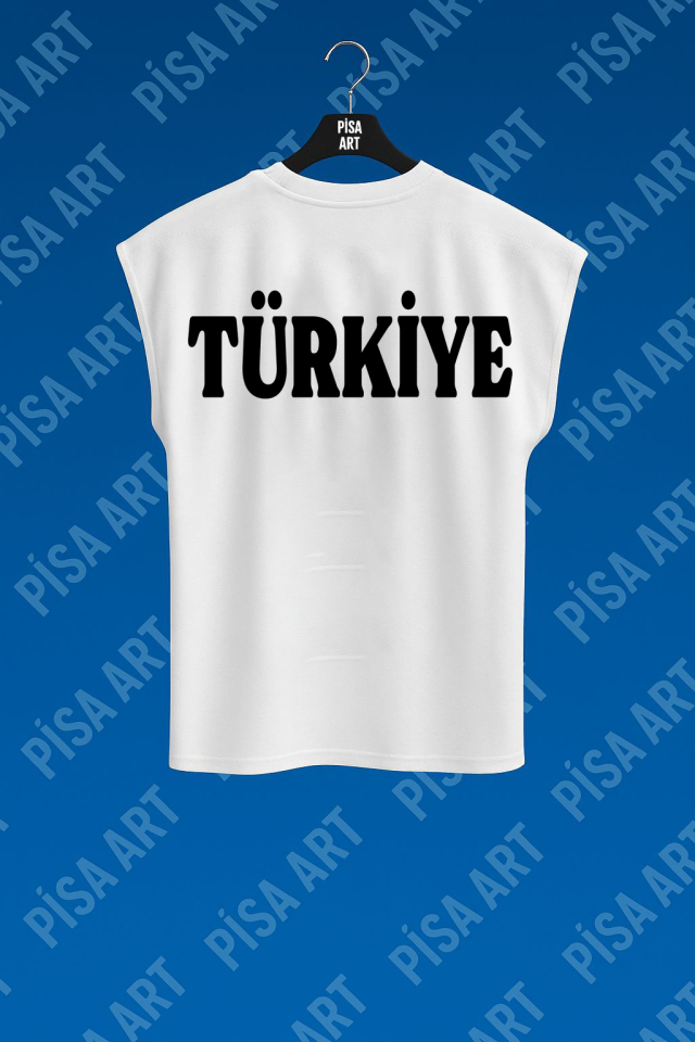 Güreş  Milli Takım Antrenman Ve Günlük Kullanım Kolsuz Beyaz T-Shirt