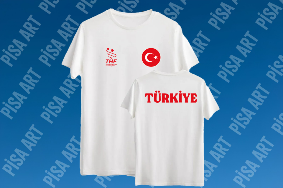 Türkiye Hentbol Federasyonu Özel Tasarım Beyaz T-Shirt