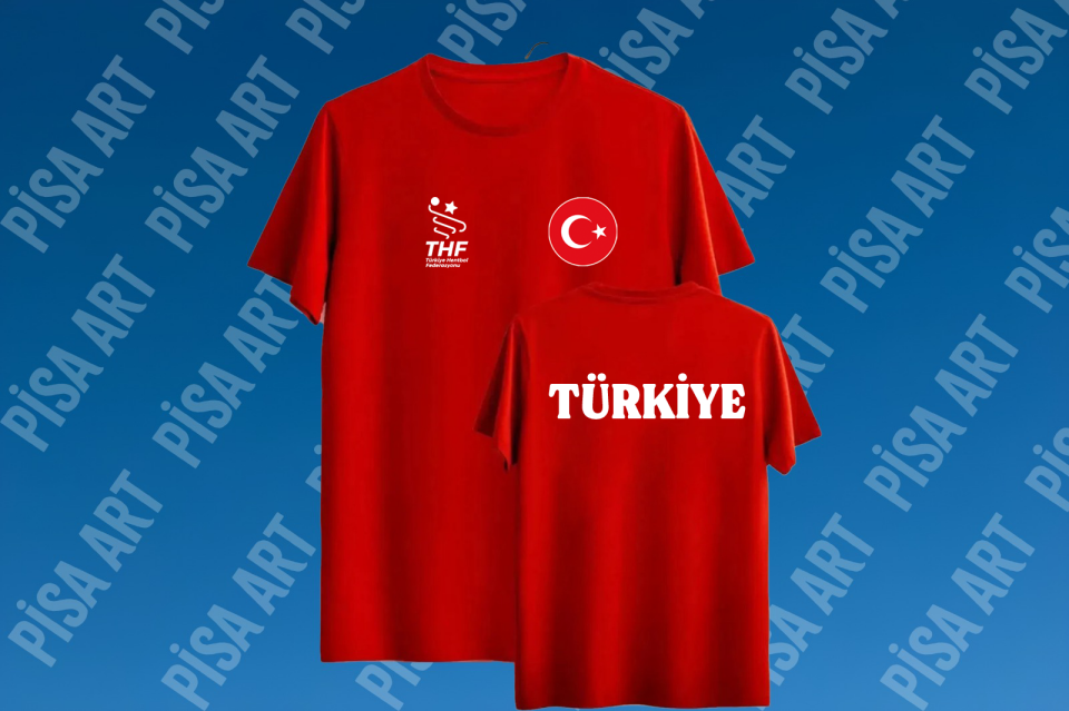 Türkiye Hentbol Federasyonu Özel Tasarım Kırmızı T-Shirt