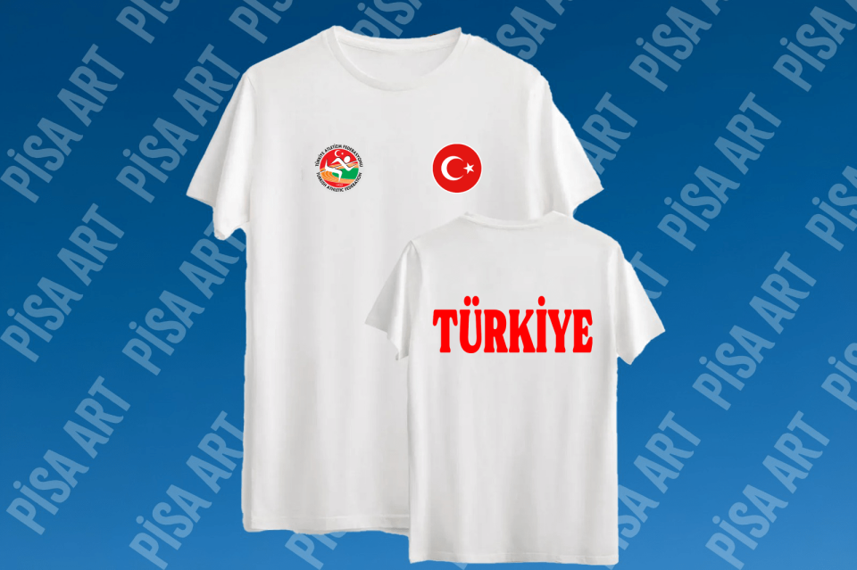 Atletizm Milli Takım Tasarımlı Beyaz T-shirt