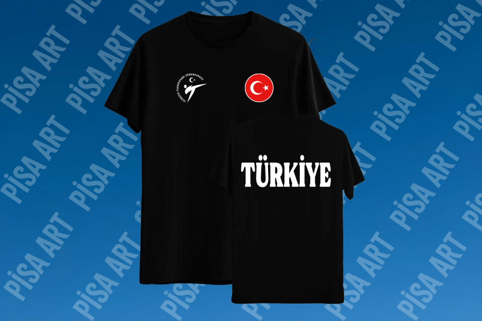 Taekwondo Milli Takım Tasarımlı Siyah T-Shirt
