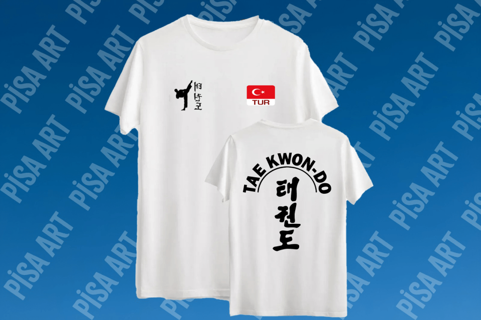 Taekwondo Özel Tasarım Beyaz T-shirt
