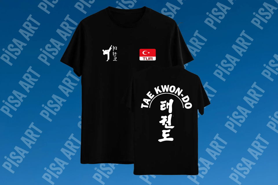 Taekwondo Özel Tasarım Siyah T-Shirt