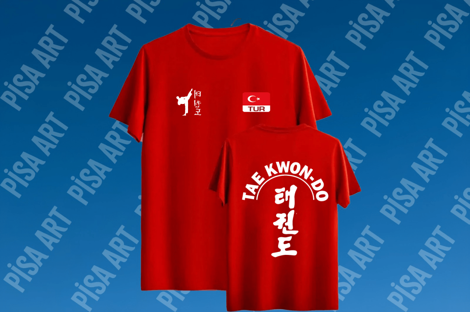 Taekwondo Özel Tasarım Kırmızı T-shirt