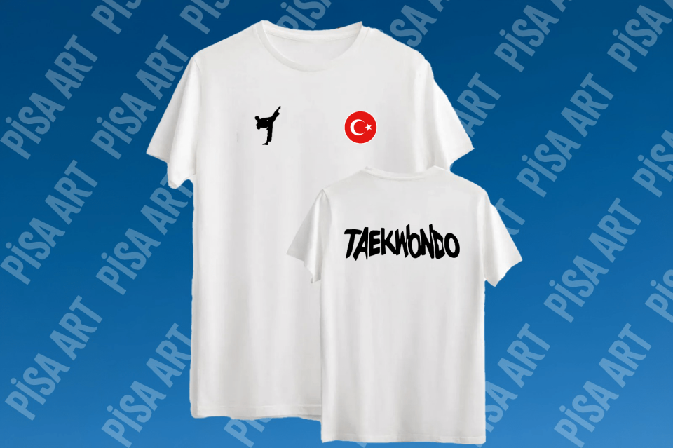 Taekwondo Sporuna Özel Beyaz T-Shirt