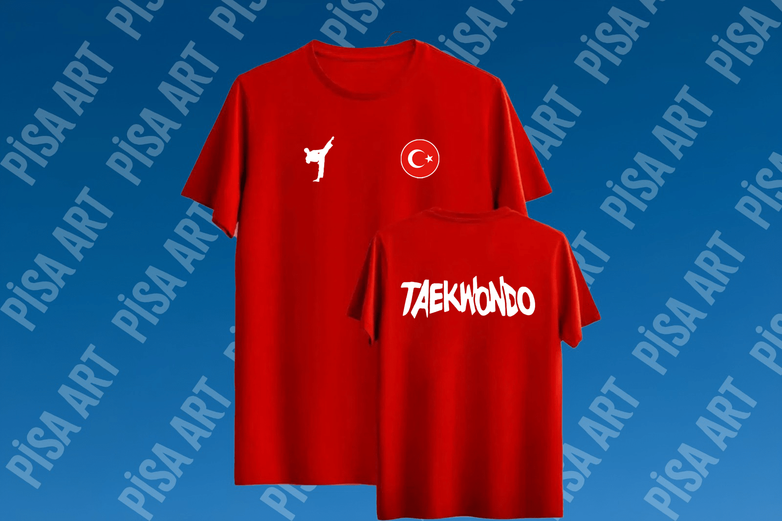 Taekwondo Sporuna Özel Kırmızı T-Shirt