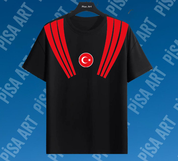 Türkiye Milli Takım Çizgili Tasarım T-Shirt