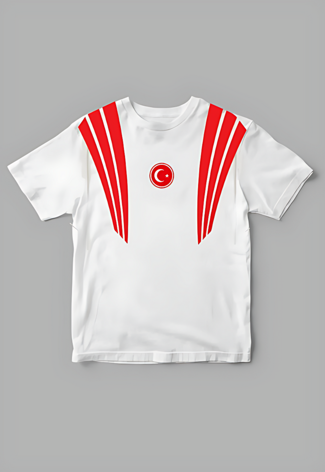 Türkiye Milli Takım Çizgili Tasarım T-Shirt