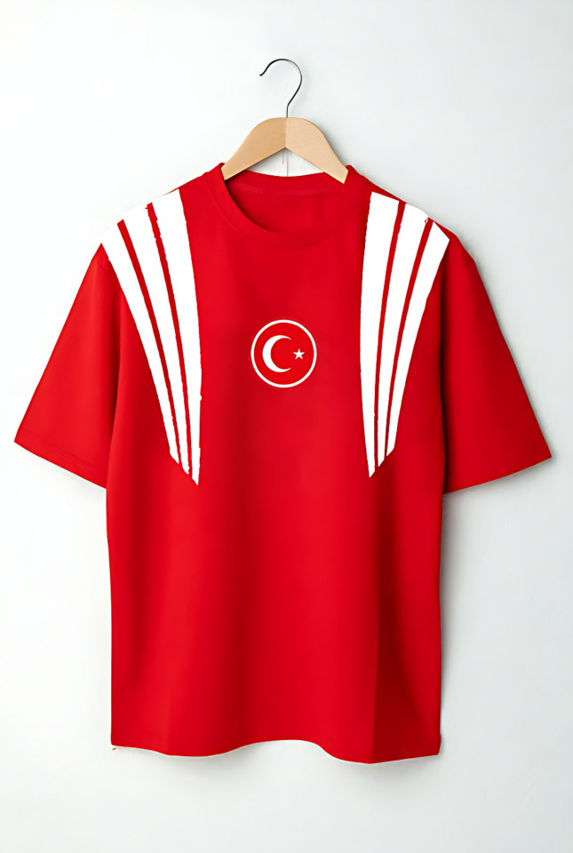 Türkiye Milli Takım Çizgili Tasarım T-Shirt
